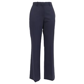 Theory Hochtaillierte Anzughose aus marineblauer Wolle Blau Marineblau