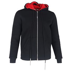 Givenchy Zip-Up Shear-Lined Hoodie in Black Polyester Black