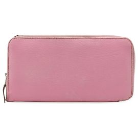 Hermès Azap Long Ziegenleder Geldbörse Pink