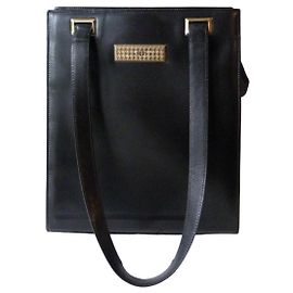 Dior Black Textured Patent Leather Handbag Black
