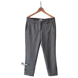 Brunello Cucinelli Women's Grey Virgin Wool Blend Cropped Trousers Grey