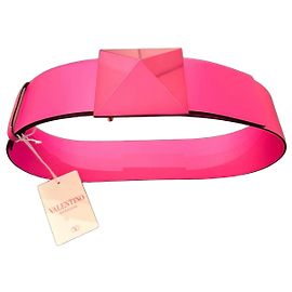 Cinto de couro Valentino Garavani Pink PP One Stud de 7 cm Rosa