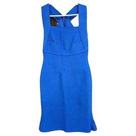 Roland Mouret Blue Viscose Blend Strappy Knit Dress Blue
