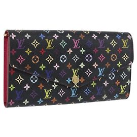 Cartera Sarah Multicolor Louis Vuitton Negra M60668 LV Auth BA10859V Negro