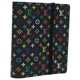 LOUIS VUITTON Multicolor Binder Black LV Auth BA10558SM Black