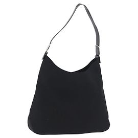 Bolsa de Ombro Vala Nylon Prata Preta Salvatore Ferragamo Auth ka2359 Preto Prata