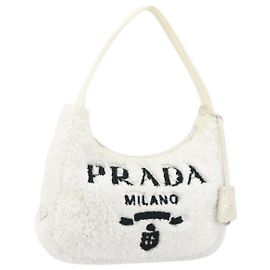 PRADA Handtasche Pile Weiß Auth 171022 Weiß