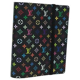 LOUIS VUITTON Multicolor Binder Black LV Auth BA10559SM Black