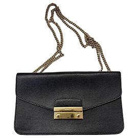 Bolsa transversal de couro Furla Metropolis Preto