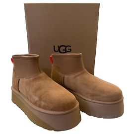 Bottes Plateforme UGG Suède Marron Marron