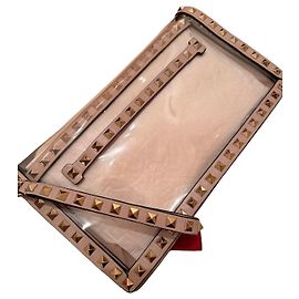 Pochette Rockstud "Naked" de Valentino Garavani Beige Bijouterie dorée