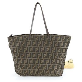 Fendi Zucca Pattern Brown Tote Bag Brown