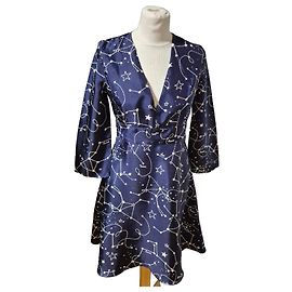 Sandro Kleid mit Sternenprint Dunkelblau