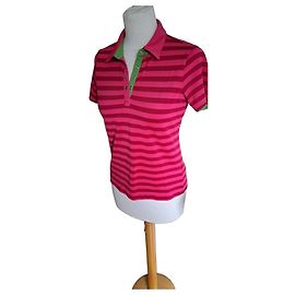Nike Polo à rayures roses et vertes Rose Vert