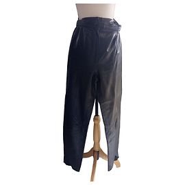 Calças de couro preto JITROIS Preto