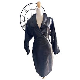 Robe en cuir noire Jean-Claude Jitrois Noir