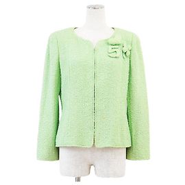 Chanel Tweed Jacket Green Light green
