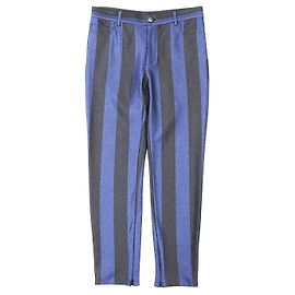 Pantaloni Chanel con strisce metalliche, zip e spacco Nero Blu Blu navy