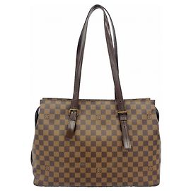 Borsa a Spalla Chelsea Damier Louis Vuitton N51119 Ebano Donna Damier ebene