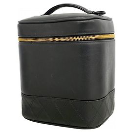 Chanel Bicolore Leather Vanity Bag Black