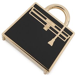 Hermès Hermes Curiosite Kelly Laque Black Lacquer Charm Black Golden