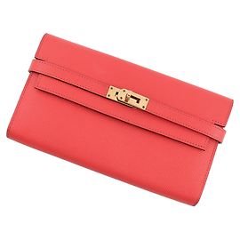 Cartera Larga Kelly de Hermès en Rosa Jaipur Rosa