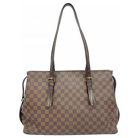 Borsa Tote Chelsea Damier Louis Vuitton N51119 Ebano per Donne Damier ebene