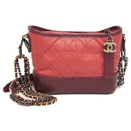 Borsa a spalla in pelle per donna Chanel Gabriel De Chanel Small Rosa Bordò
