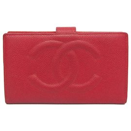Chanel Coco Mark Damen Langbörse Rot