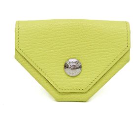 Hermès Hermes LE 24 Yellow Chevre Leather Coin Purse Yellow