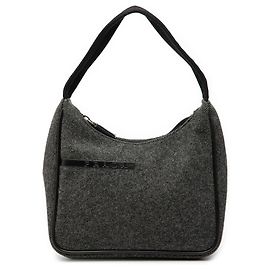 Bolsa de ombro em lã da linha esportiva Prada cinza Marrom Cinza antracite