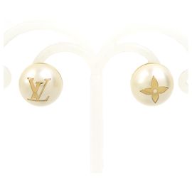 Louis Vuitton My Mix Stud Ohrringe Weiß Golden