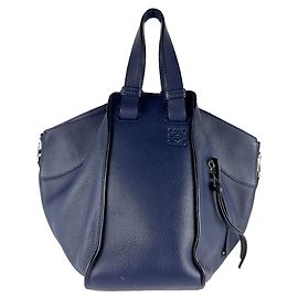 Loewe Hammock Leather Handbag in Navy Navy blue