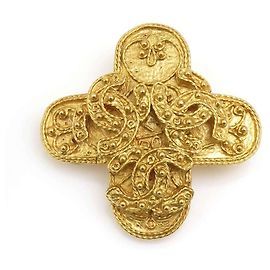 Broche en métal doré Coco Mark de CHANEL Doré