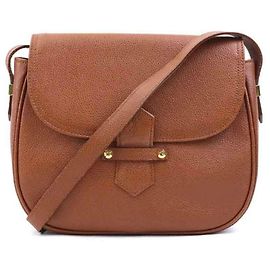 Yves Saint Laurent Brown Leather Shoulder Bag Brown