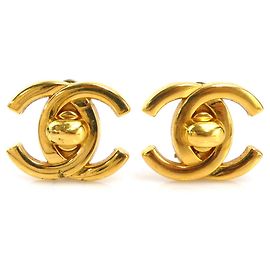 Boucles d'oreilles clips en or Chanel Coco Mark Doré