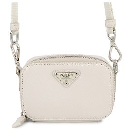 Prada Mini Triangle Saffiano Tasche Weiß Roh