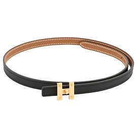 Hermès Mini H Kelly Gürtel Schwarz Golden