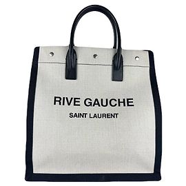 Borsa a mano Cabas Nord-Sud Rive Gauche Saint Laurent Nero Crudo