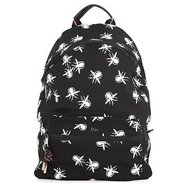 Christian Dior Druck Rucksack Schwarz Weiß