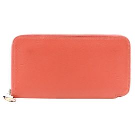 Cartera larga de seda Azap de Hermès Rosa