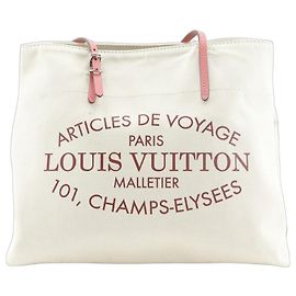 Sac Tote Hippo MM Louis Vuitton Rose Blanc Écru Corail