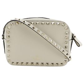 Borsa a tracolla Rockstud Small di Valentino Garavani Bianco