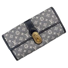Louis Vuitton Long Wallet Brown Navy blue
