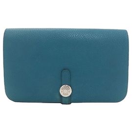 Cartera Larga Dogon GM de Hermès Azul