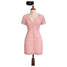 Rosa Spitzenkleid von Sandro Pink