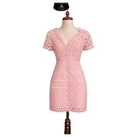 Sandro Pink Lace Dress Pink