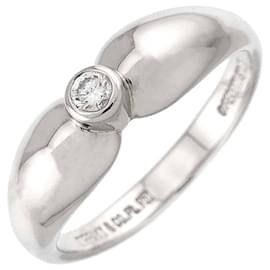 Anello in platino con diamante a doppia goccia Tiffany & Co. Argento