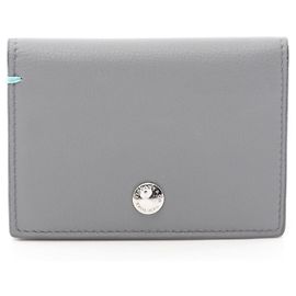 Tiffany & Co. Gray Leather Card Case Brown