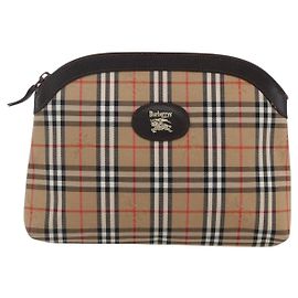 Burberry Nova Check Pochette aus Canvas Beige